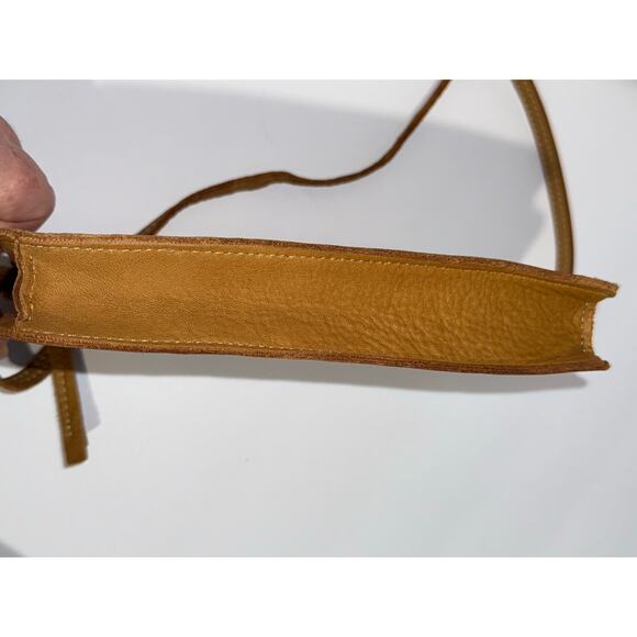 American Leather Co Small Cognac Brown Soft Leather Handbag Crossbody - Picture 8 of 9
